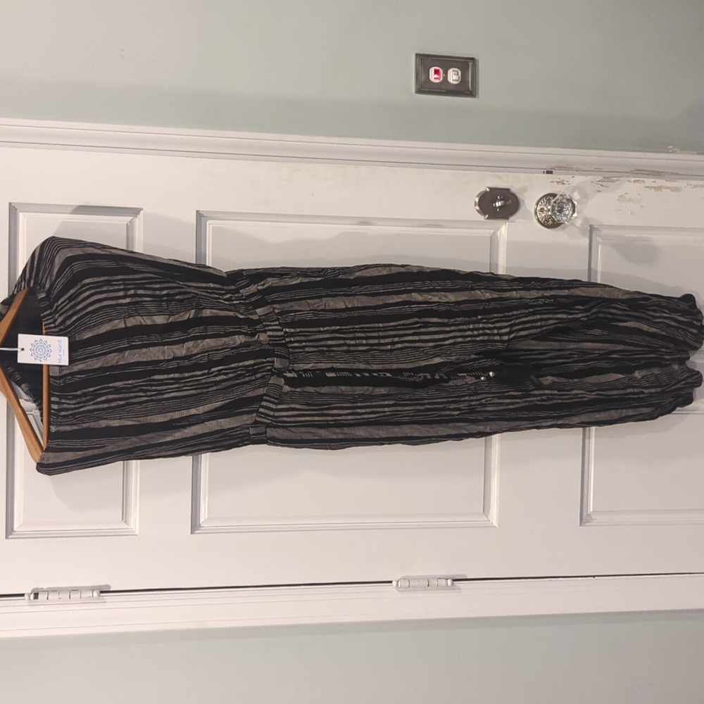 Black and grey Striped Romper NWT